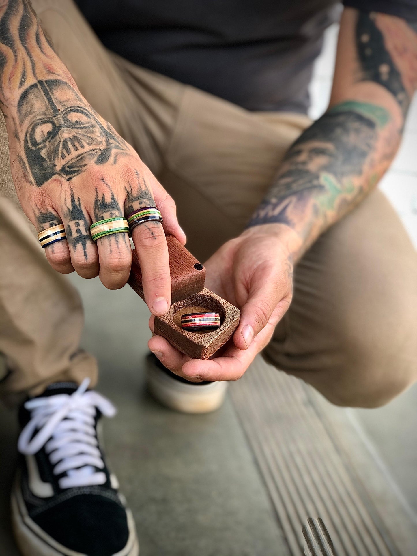 Mixed Dyed Layers Skate Rings 7mm