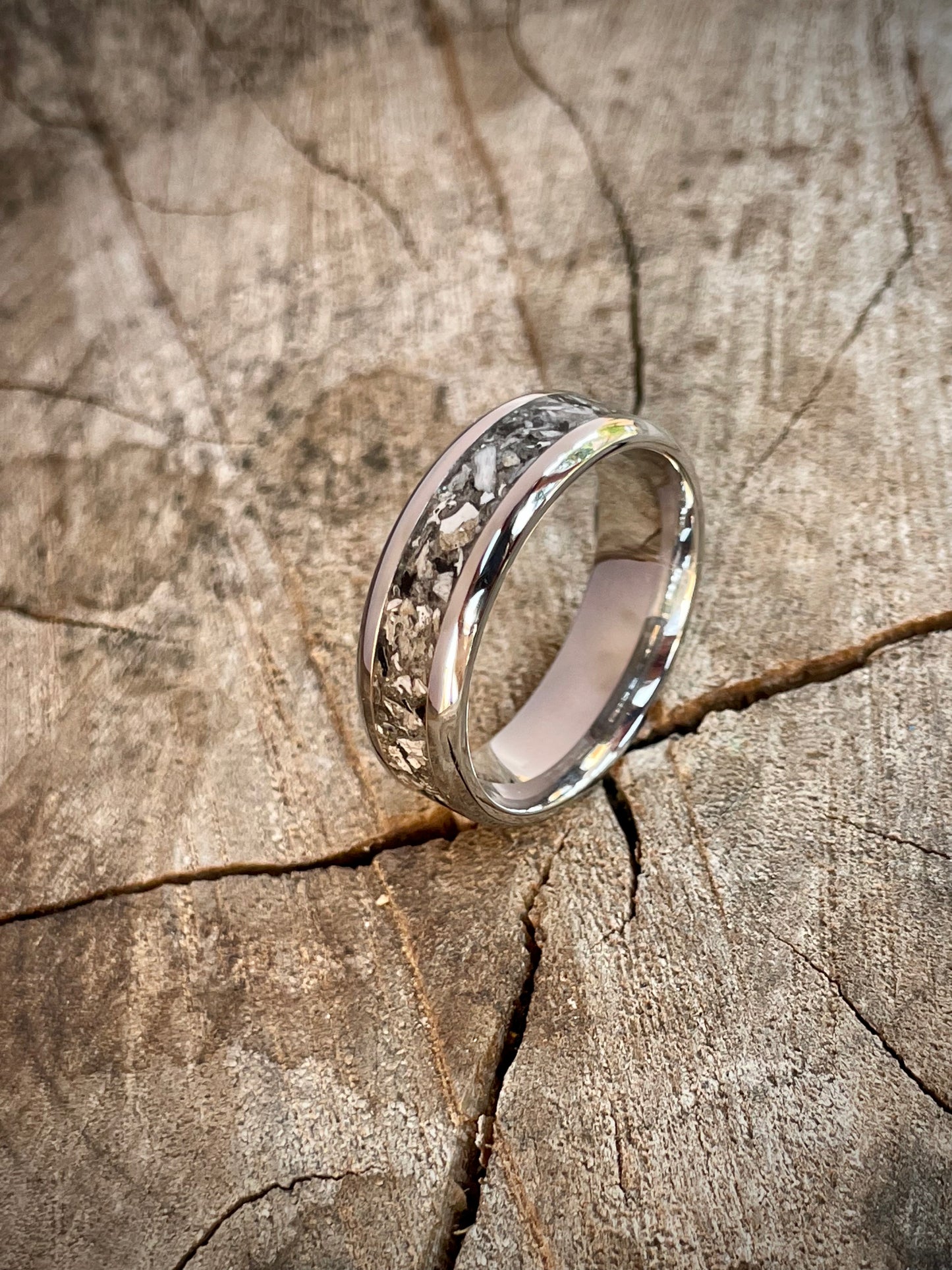 Stainless Steel Memorial(Cremation Ashes)Inlay Ring 8mm