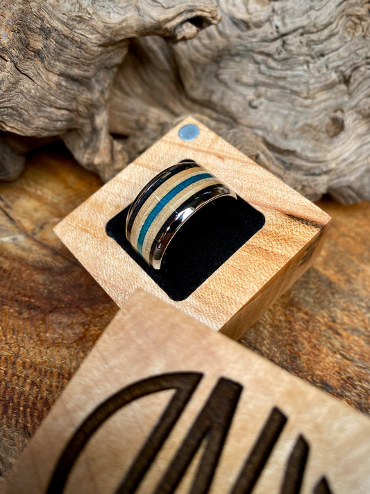 Skate Ring - Black / Turquoise / Black (SS) 8mm