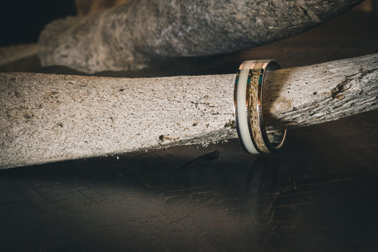 Tungsten Carbide Eland and Warthog Inlay Ring 8mm