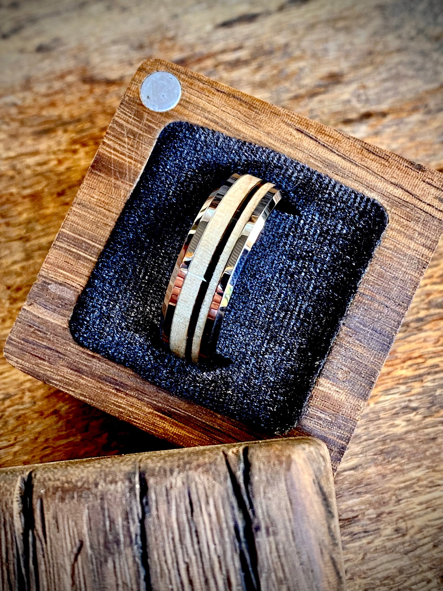 Tungsten Carbide Elephant Tail Hair Inlay Ring 8mm