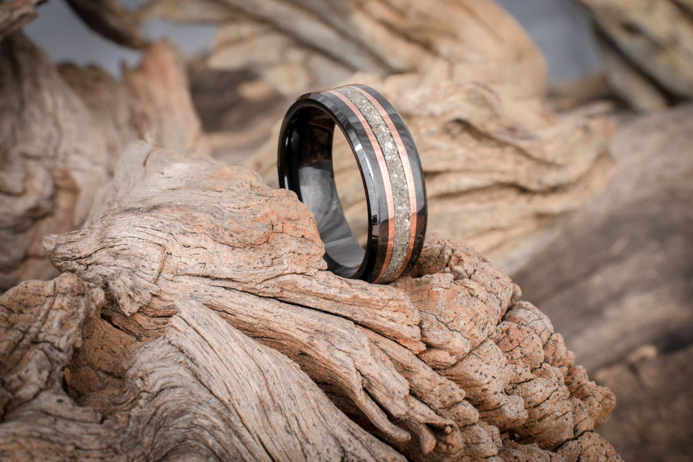 Ceramic Memorial(Animal Ash)Inlay Ring 8mm