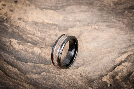 Ceramic Memorial(Animal Ash)Inlay Ring 8mm