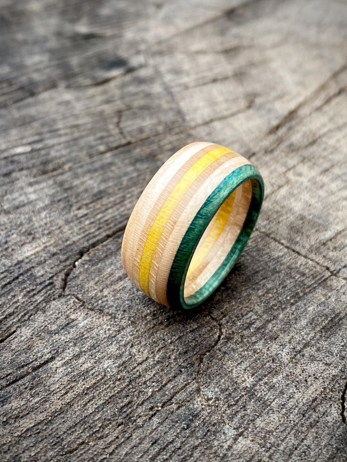 Skate Ring - Green/Yellow 8mm
