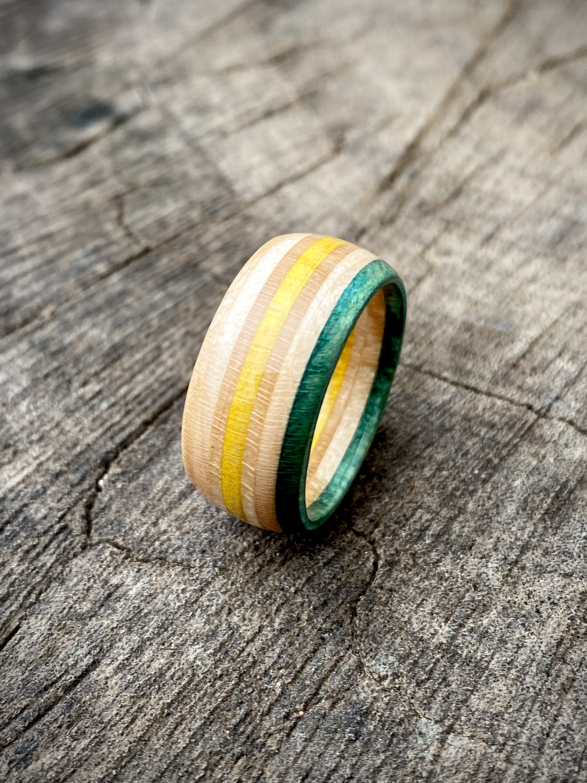 Skate Ring - Green/Yellow 8mm