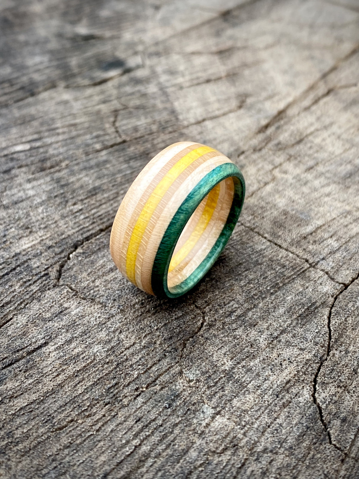 Skate Ring - Green/Yellow 8mm