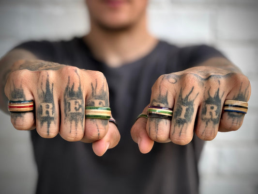 Mixed Dyed Layers Skate Rings  7mm