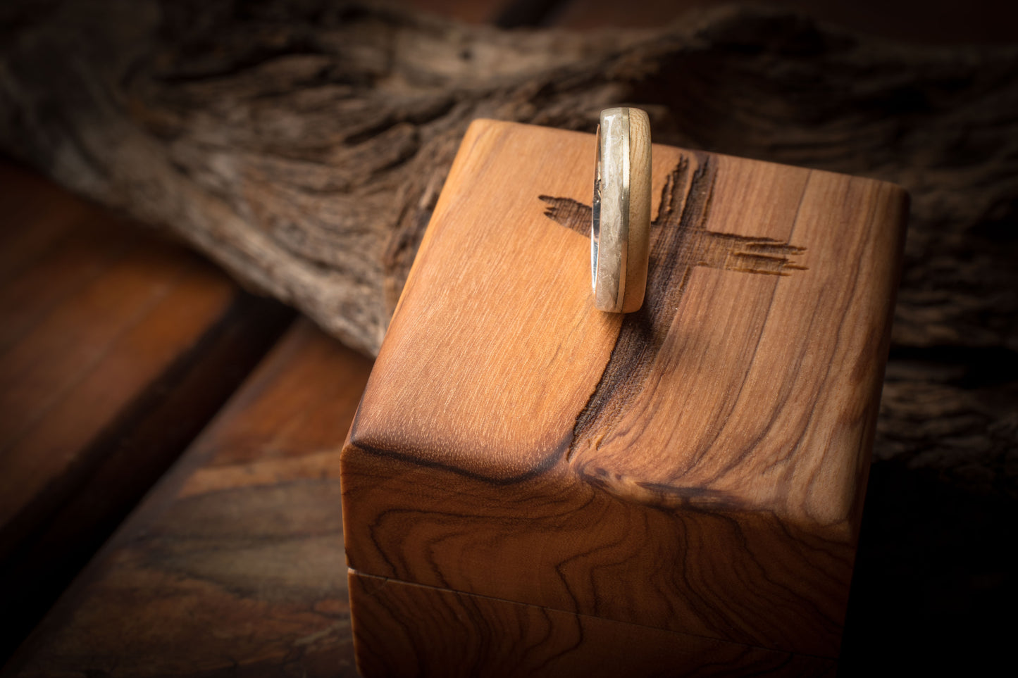 Silver Jacaranda and Resin Inlay Ring 6mm