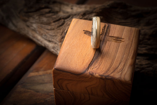 Silver Jacaranda and Resin Inlay Ring 6mm