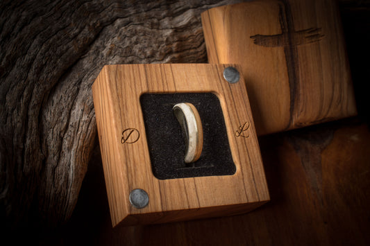 Silver Jacaranda and Resin Inlay Ring 6mm
