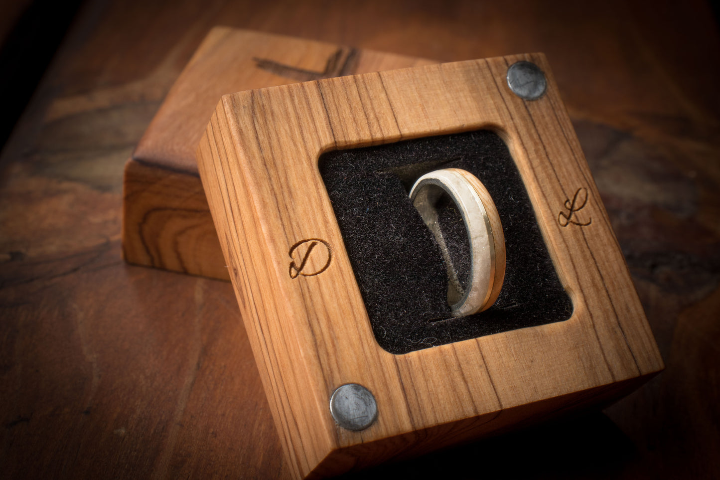 Silver Jacaranda and Resin Inlay Ring 6mm