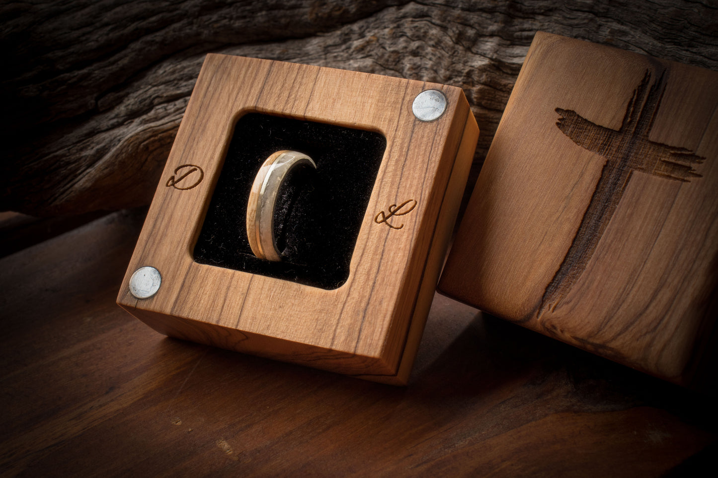 Silver Jacaranda and Resin Inlay Ring 6mm