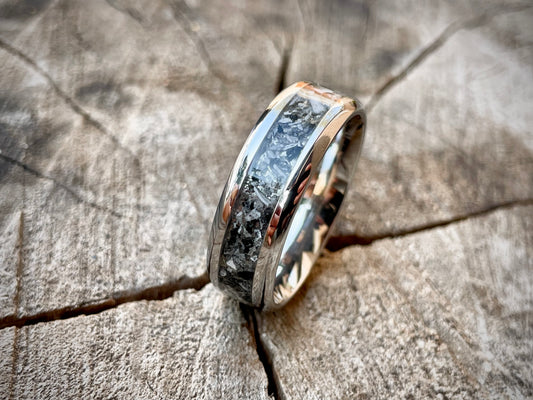 Stainless Steel Memorial(Cremation Ashes)Inlay Ring 8mm