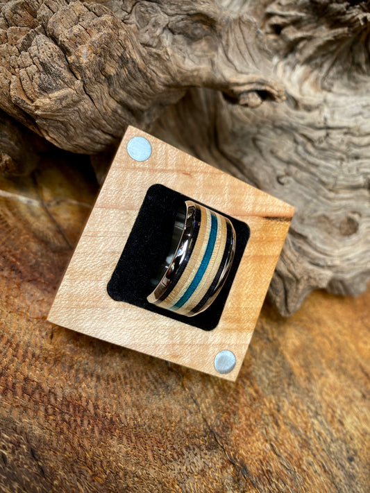 Skate Ring - Black / Turquoise / Black (SS) 8mm