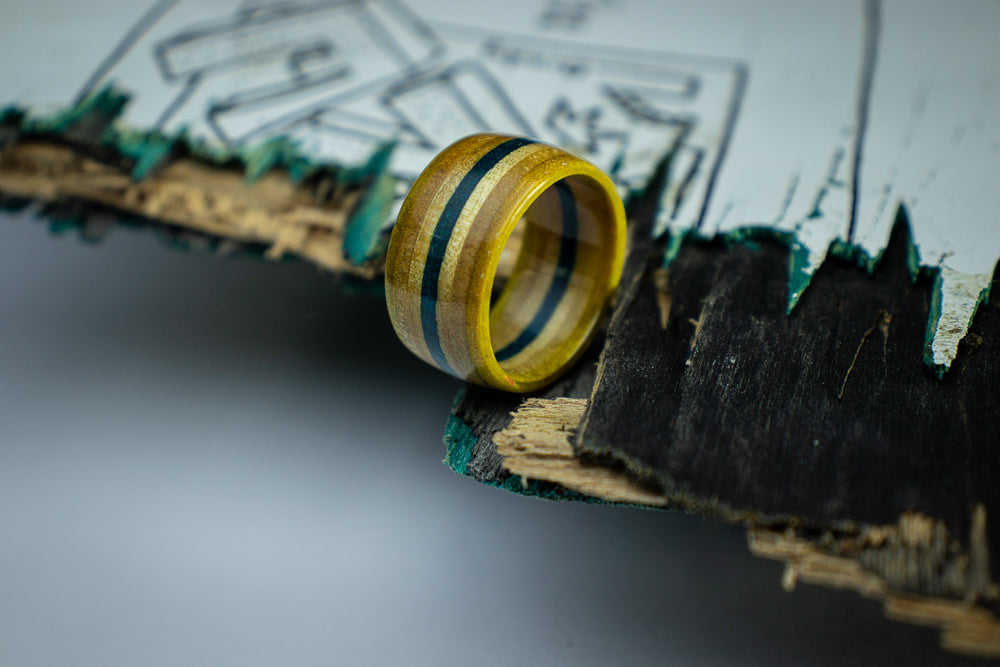 Skate Ring  Yellow / Blue 8mm