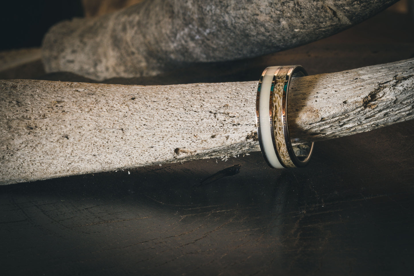 Tungsten Carbide Eland and Warthog Inlay Ring 8mm