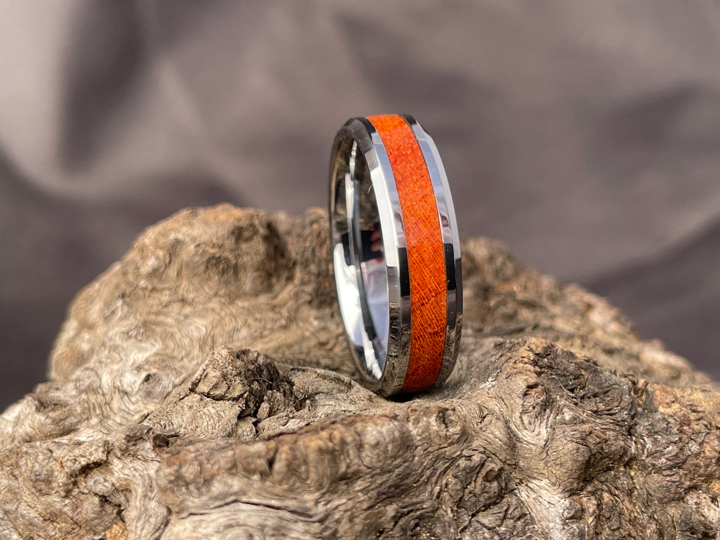 Tungsten Carbide Rosewood Ring 6mm