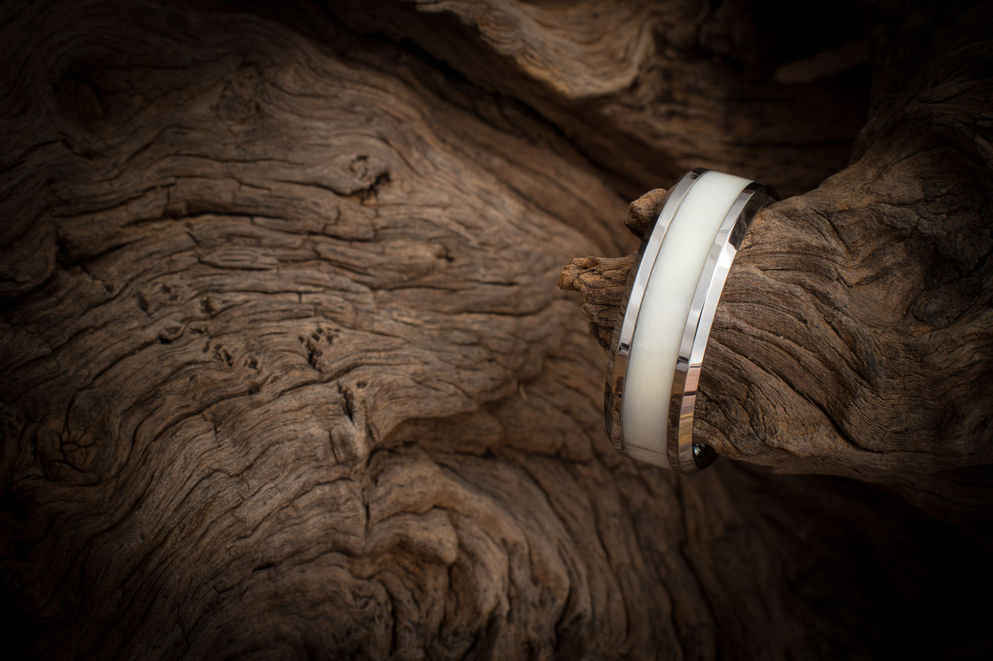 Tungsten Carbide Hippo Tooth Inlay Ring 8mm