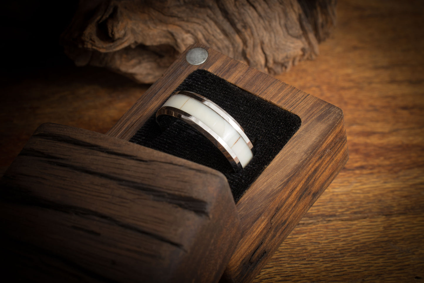 Tungsten Carbide Hippo Tooth Inlay Ring 8mm